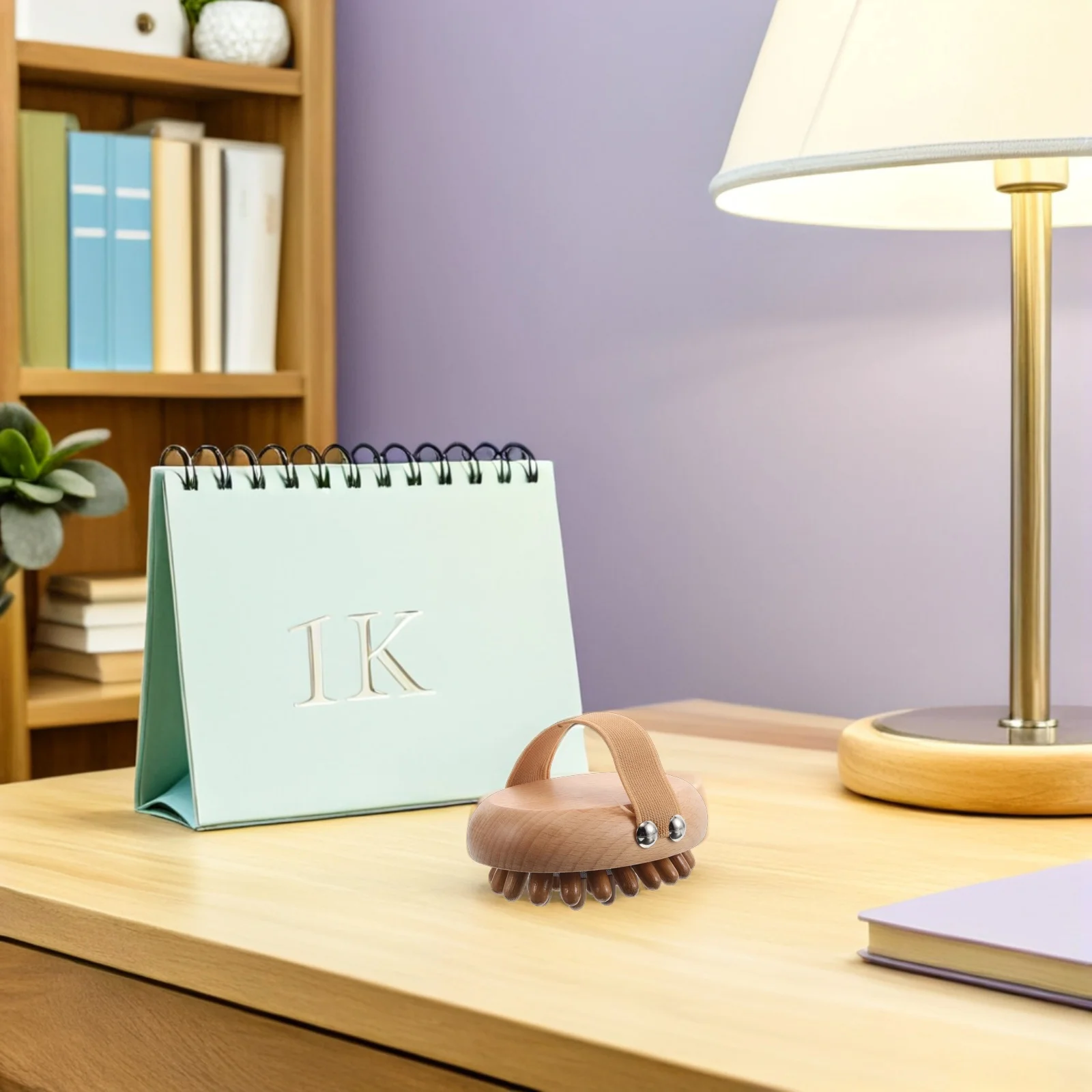 2 pezzi pettine per massaggio del cuoio capelluto in legno di faggio cuscino morbido spazzola per capelli a denti larghi rilassamento testa spa strumento digitopressione punto di attivazione