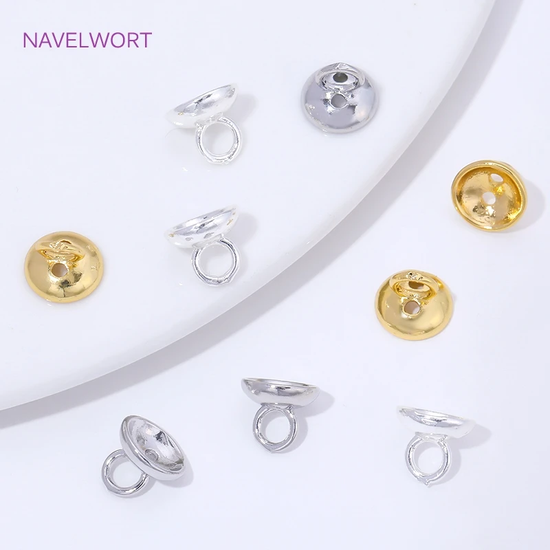 8MM 18K Gold Plated Brass End Cap For Jewelry Making,Caps For Bracelet,Bead End Cap with Loop,Supplies For Jewelry,DIY Finding - view 4