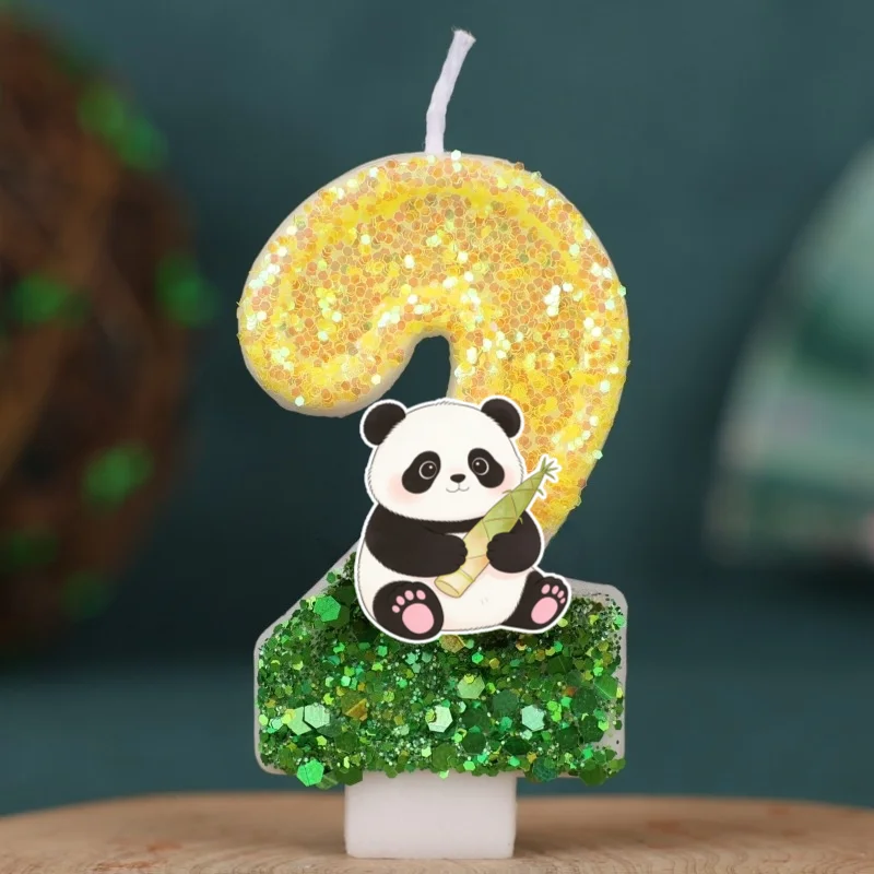 Kawaii Panda Digital Candle Number 0-9 Kids Birthday Cake Decoration Supplies Cartoon Party Accessories Supplies Home Decor