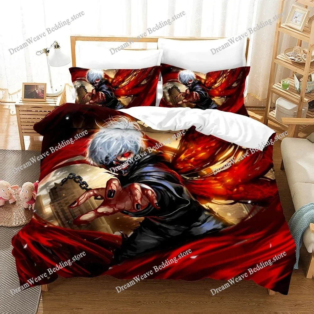 

Anime Tokyo Ghoul 3D Printed Duvet Case Pillowcase Bedding Set Twin Full Queen King Size for Kids Bedroom Decor Luxury Gift