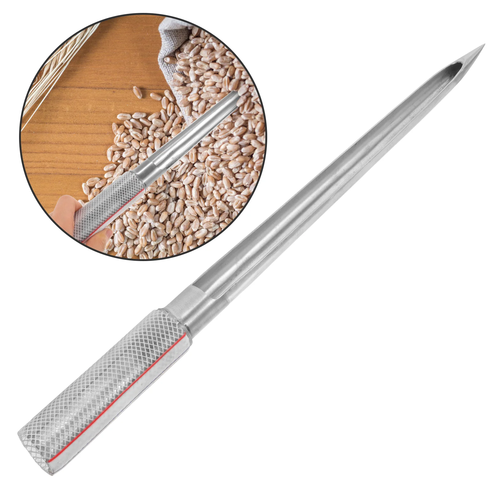 

Stainless Steel Sampler Metal Grain Food Probe Rod Rubber Outdoor Portable