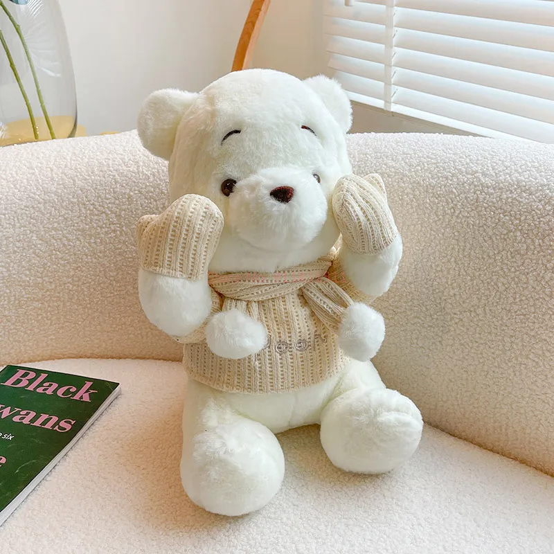 Disney Winnie The Pooh Stuffed Plush Toys Milk Tea White Winnie Plush Dolls Anime Soft Sofa Pillow Toys For Children Gift