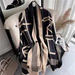 Thick Cashmere Like Poncho Blanket Scarf Women Winter Pashmina Warm Shawl Wraps Bufanda With Tassel Casual Print Accessories