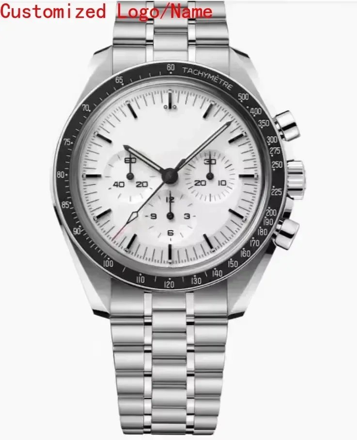 مضيئة السيراميك الرجال التلقائي ساعة ميكانيكية سرعة أسود أبيض جلدية الرياضة الساعات الفاخرة تخصيص الياقوت 42 مللي متر #2