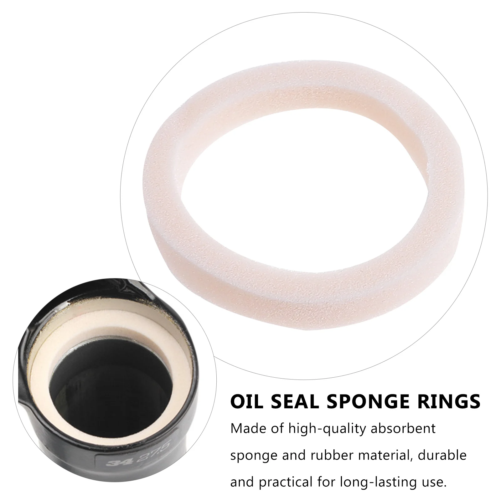

8 Oil Seal Sponge Rings 4 Red Circles Front Fork Absorbing Lubrication Bike Maintenance Accessories Storage Replacement