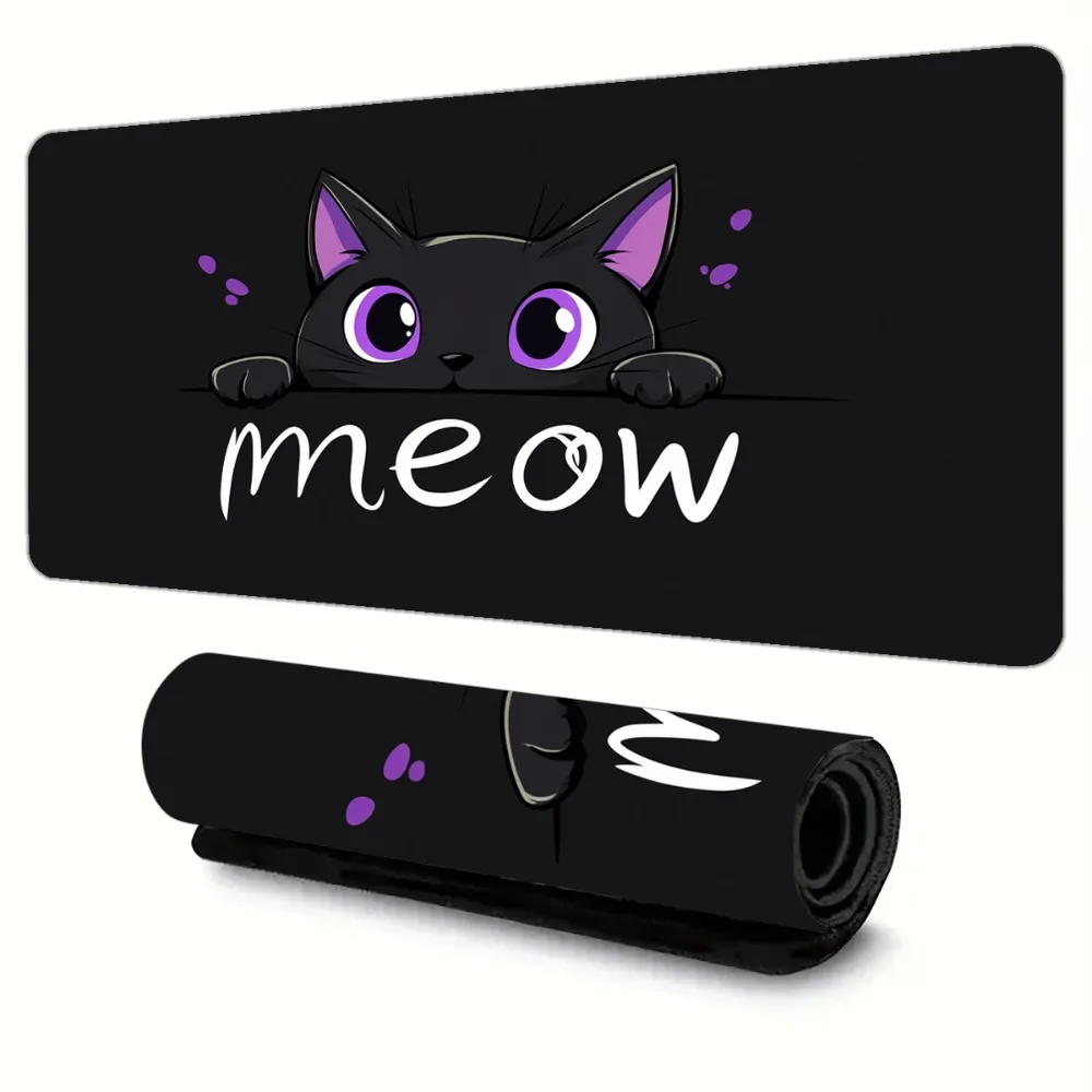 Sous-main de souris gaming avec motif chat, design mignon, base en caoutchouc antidérapante, tapis de souris pour ordinateur