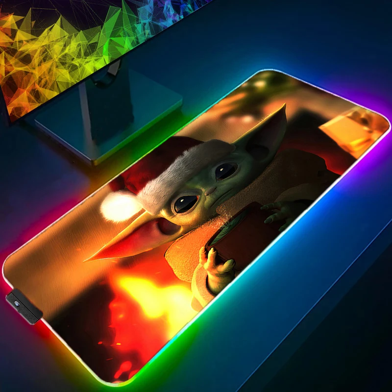 

RGB LED Desk Mat Carpet Desk Accessories Laptop S-star W-wars Gamer Mausepad Mouse Pad Mousepad Office Mouse Mats Keyboard Pad