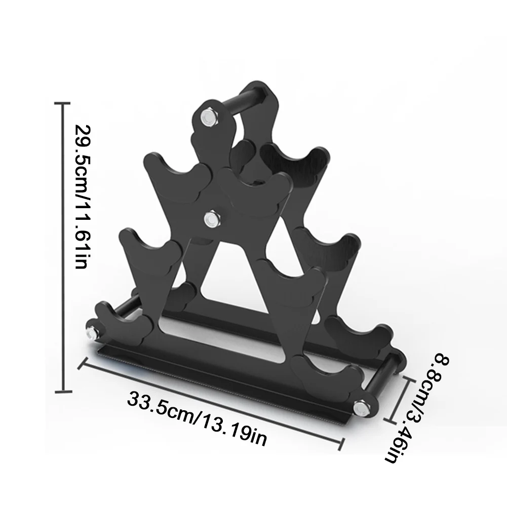 

3-х уровневая подставка для гантелей, компактный держатель для гантелей, вмещает 3 пары мини-кронштейнов для гантелей, подставка для гантелей для фитнес-тренировок