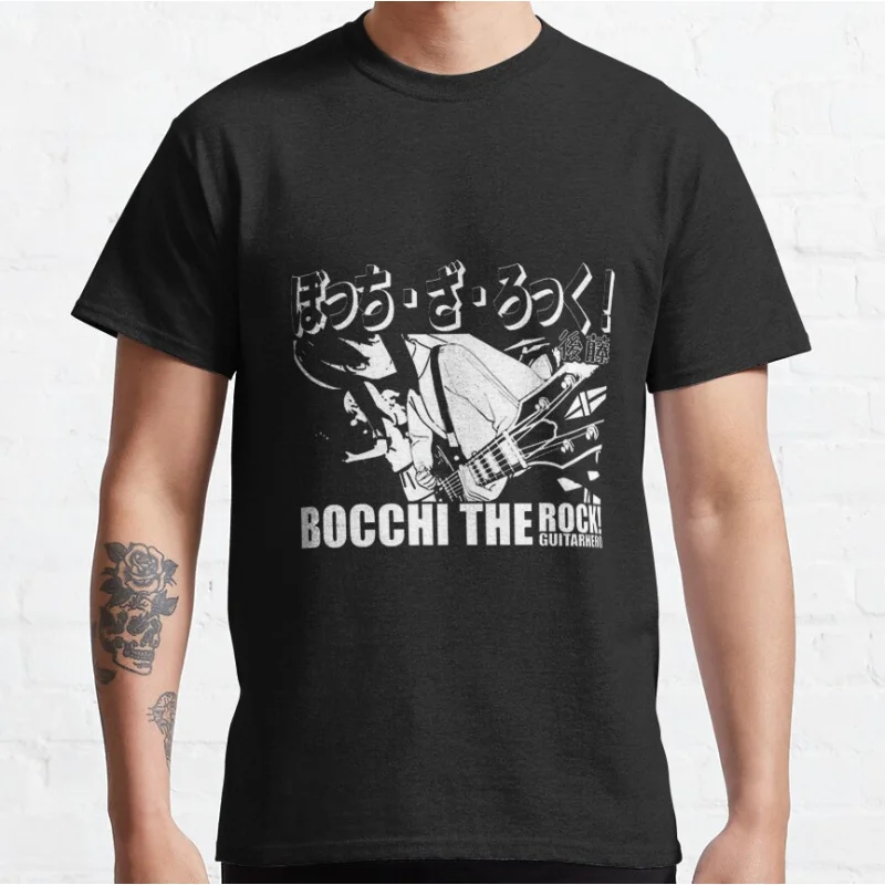 

Kawaii Anime girls Bocchi the Rock Kessoku Band Cute Manga otaku Short-sleeve crewneck T-shirt for men large size Adult Tops