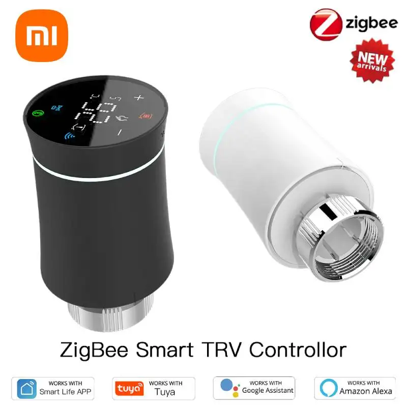 ZigBee3.0 TRV Radiator Actuator Valve Smart Programmable Thermostat Temperature Controller Support Alexa Home