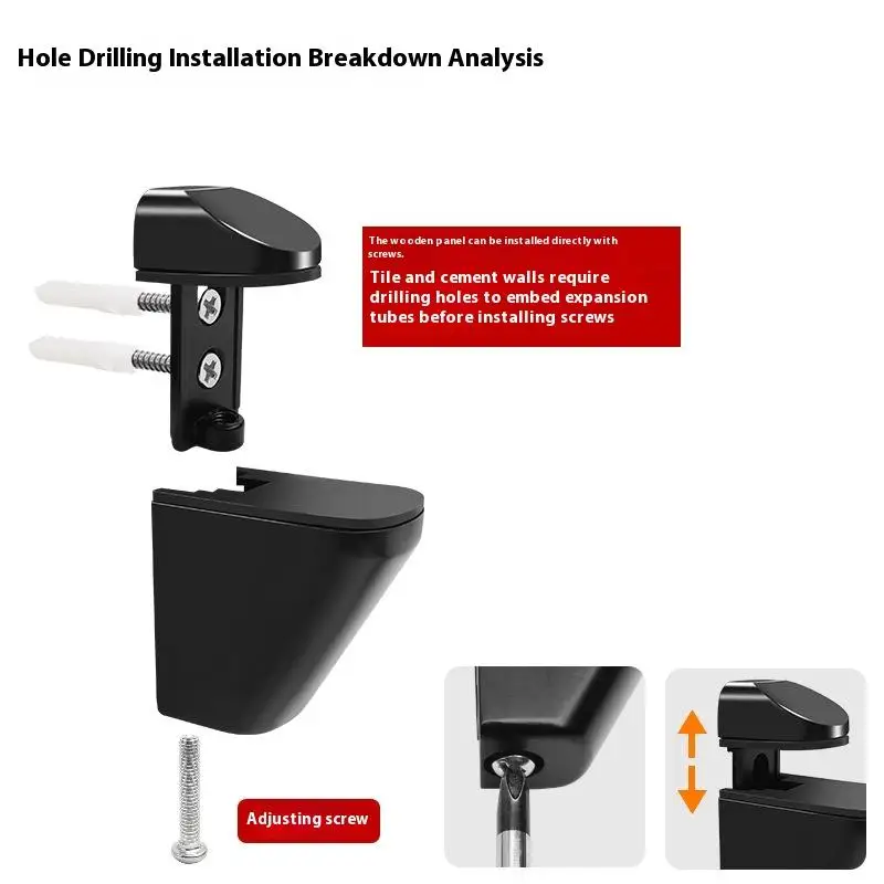 

1pcs Adjustable Wood/Glass Shelf Support Clips Zinc Alloy Shelves Brackets Equipped With Anti-Slip Pads, Partition Clamps