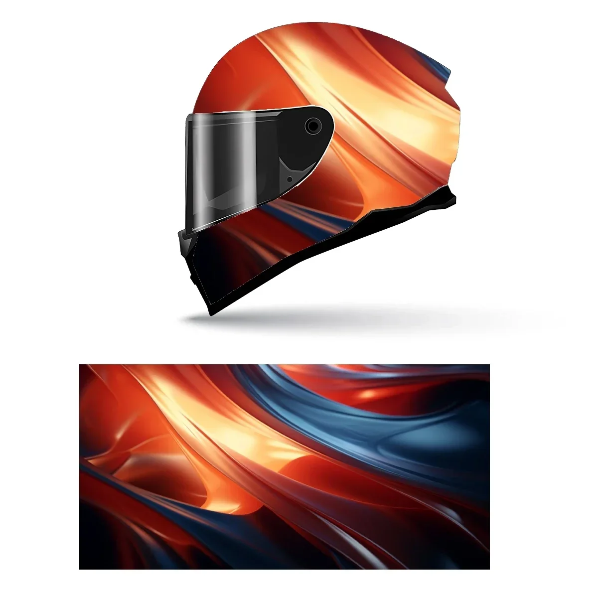 Adesivo Decorativo para Capacete de Motocicleta com Formas Curvas 3D Abstratas, Gráfico de Corrida, Vinil para Envelopamento de Capacete