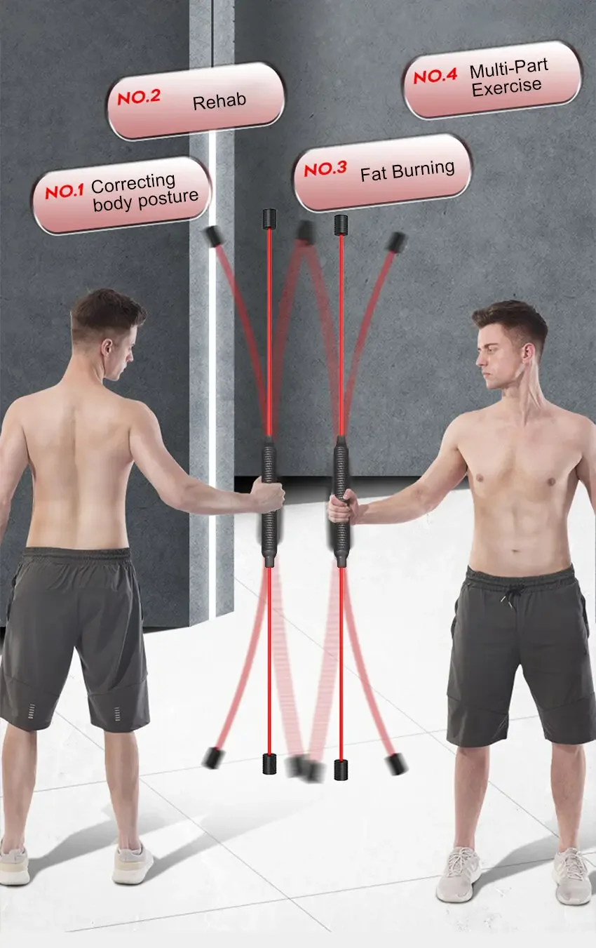 Elastische Fitnessstange Flexibar Yoga Übungsstab Trainingsstab Elastische Vibrationsstab für Heimmuskelübungen Aerobic Pilatus – Detail 7
