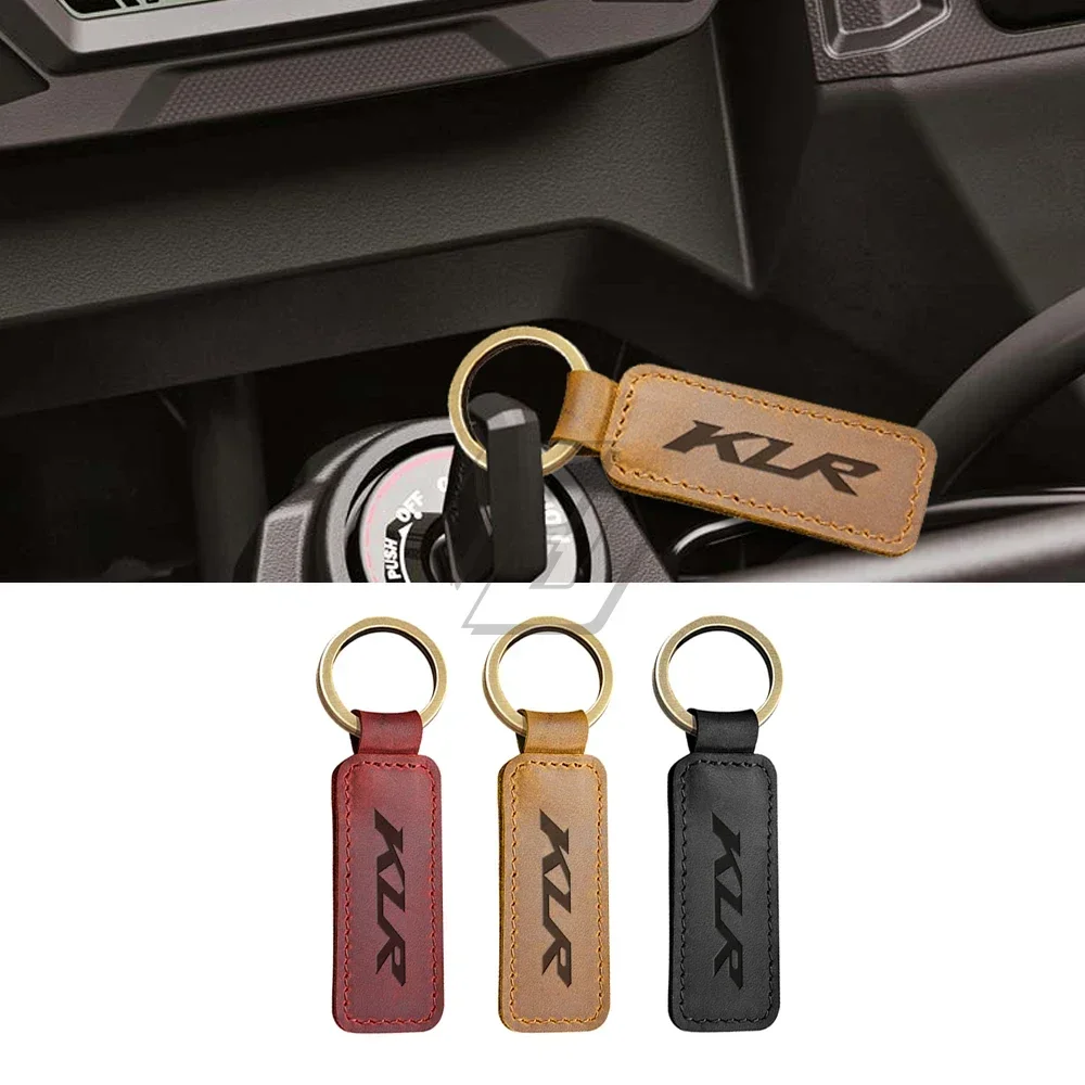 

For Kawasaki KLR KLR650 Motorbike Motorcycle Keychain Cowhide Key Ring