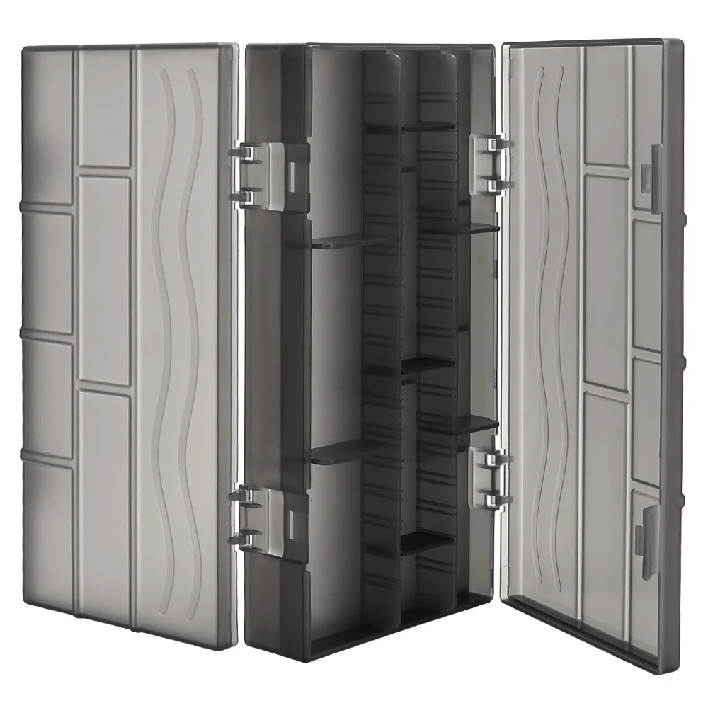 Double Sided Foldable Storage Box ABS Plastic Large Capacity Organizer, Space Saving Desktop Storage Box for Home & Office Use
