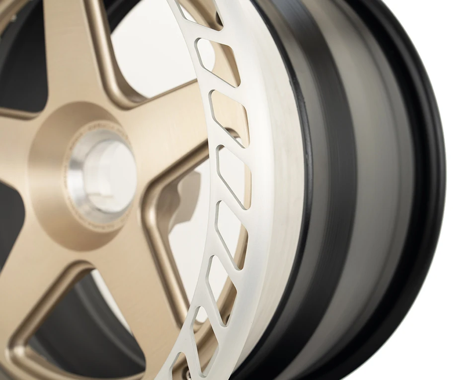 SYAC nuevo diseño cinco radios dos ruedas de aleación de aluminio forjadas de tres piezas 5*112 4*114,3 5*110 Pcd