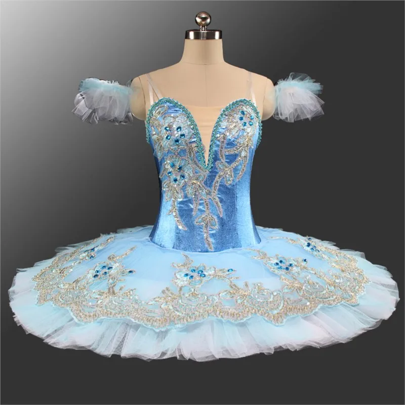 

New Coming High Quality Custom Shiny Blue Adult Dance Performance Ballet Tutu