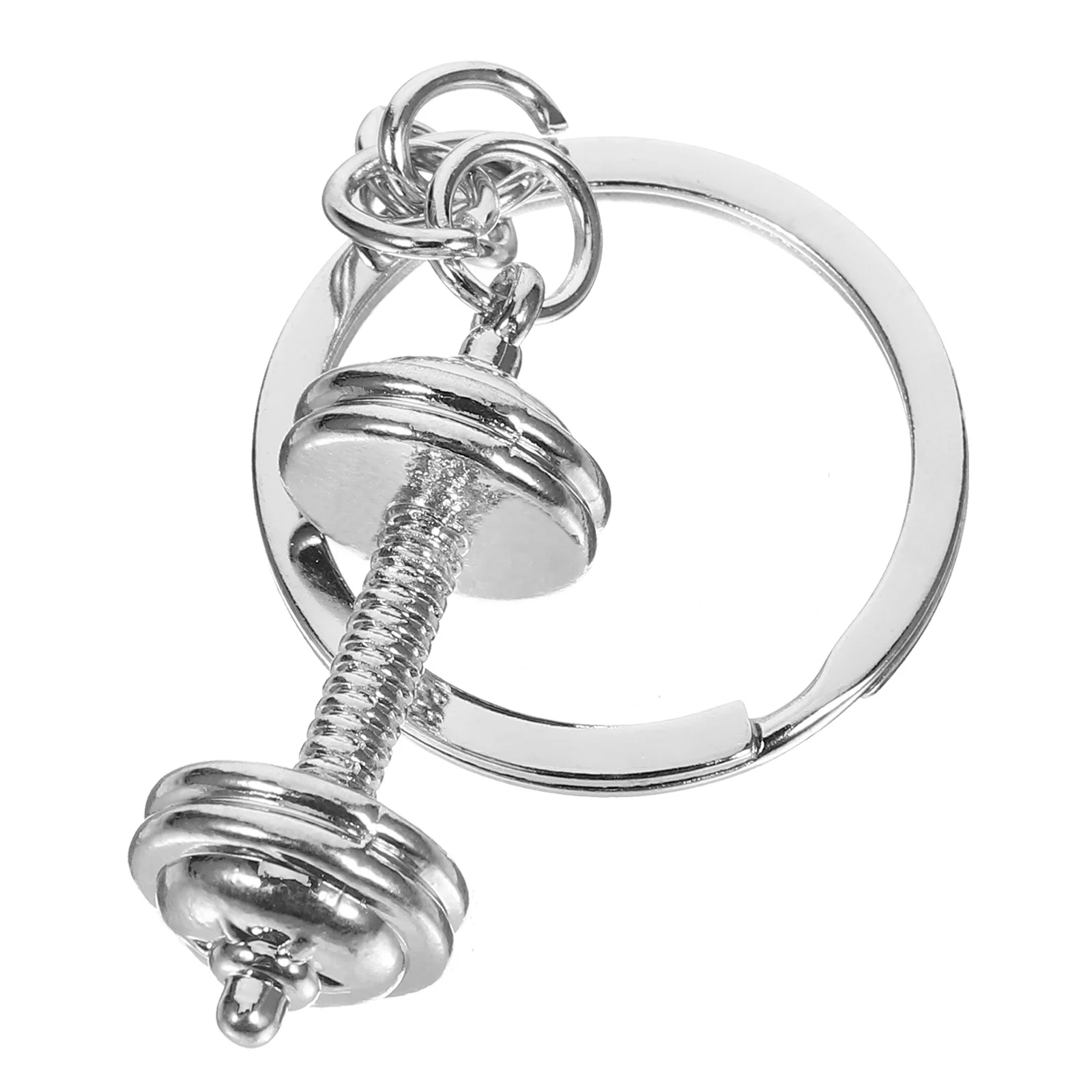 

1pcs Dumbbell Keychain Zinc Alloy Accessories Bag Pendant Weightlifting Charms Handbag Decor Key Rings