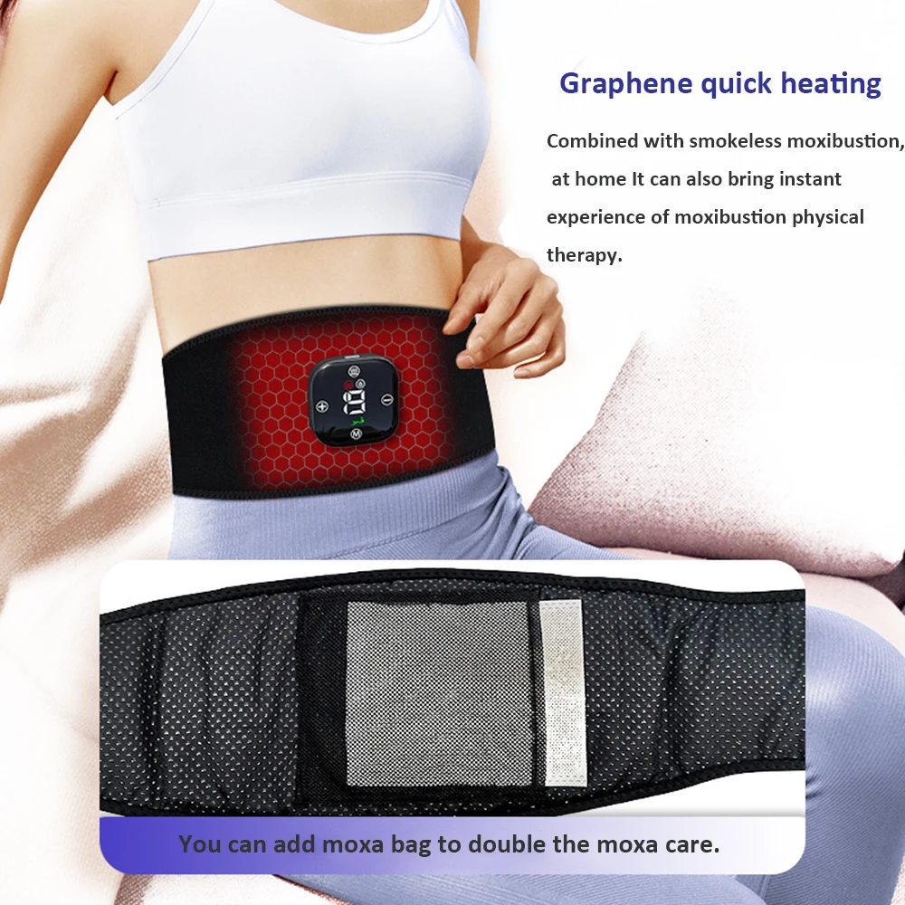 Rechargeable Heated Vibrator Massage Slimming Belt Lose weight Electric Abdominal Massager Period Pain Relief Device Household