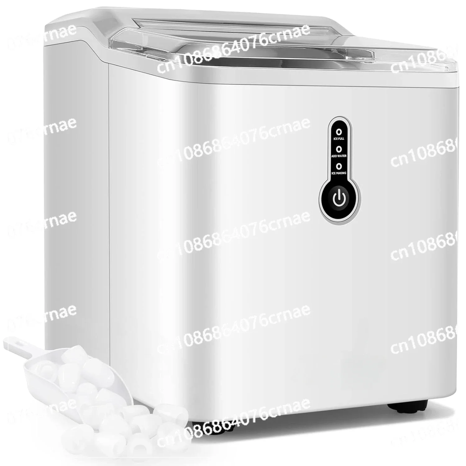 KUMIO Ice Makers Countertop, 9 Thick Bullet Ice Ready in 6-9 Mins,26.5 Lbs in 24Hrs,Portable Ice Maker with Scoop and Basket