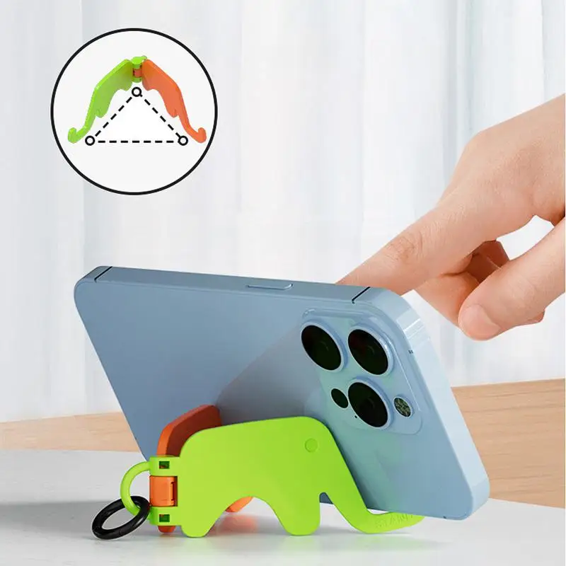 

Cute Cartoon Phone Holder Elephant Shape Mobile Phone Stand With Keychain Portable Mini Mobile Phone Tablet Stand Mount