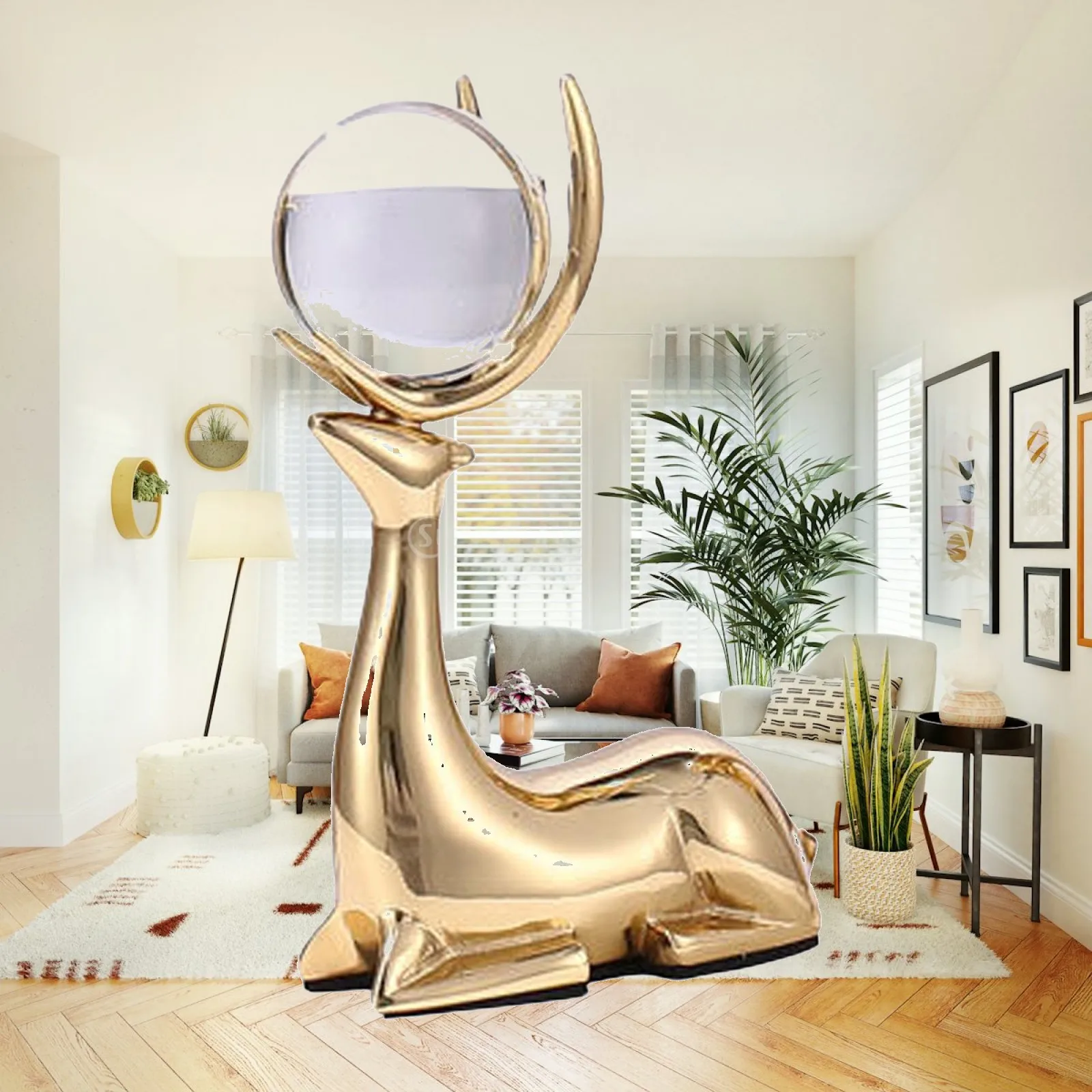 Elk Statue Animal Figure Reindeer Sculpture Dining Room Office Deer Figurine