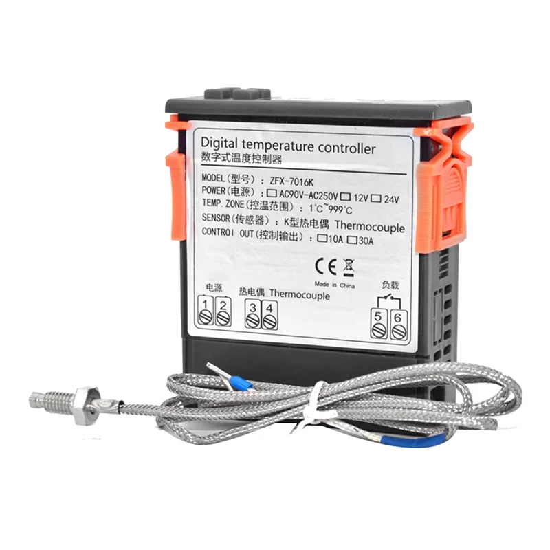 

ZFX-7016K Интеллектуальный высокотемпературный контроллер, цифровой термостат, регулятор, 999-градусный переключатель управления духовой печью