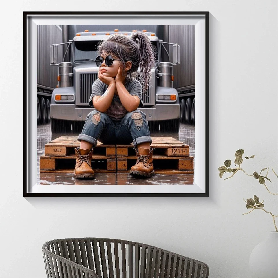 Cool Girl 5D DIY Diamond Painting Full Diamond Mosaic Embroidery Steampunk  Girl Cross Stitch Kits Set Art