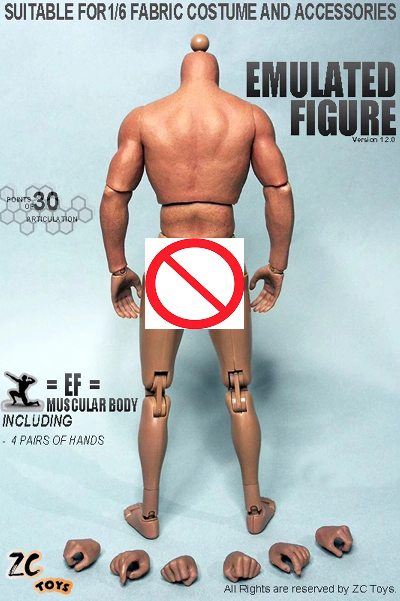 ZCTOYS-Metade emborrachado figura de ação do corpo masculino para fãs, versão colecionável 2.0, alta qualidade, vendas quentes, 1:6