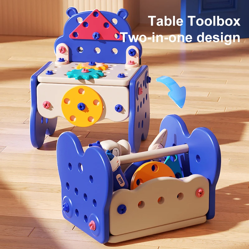 Children's Repair Toolbox Simulation Electric Drill Screw Removal Puzzle Multi-Functional Assembly Educational Pretend Play Toy