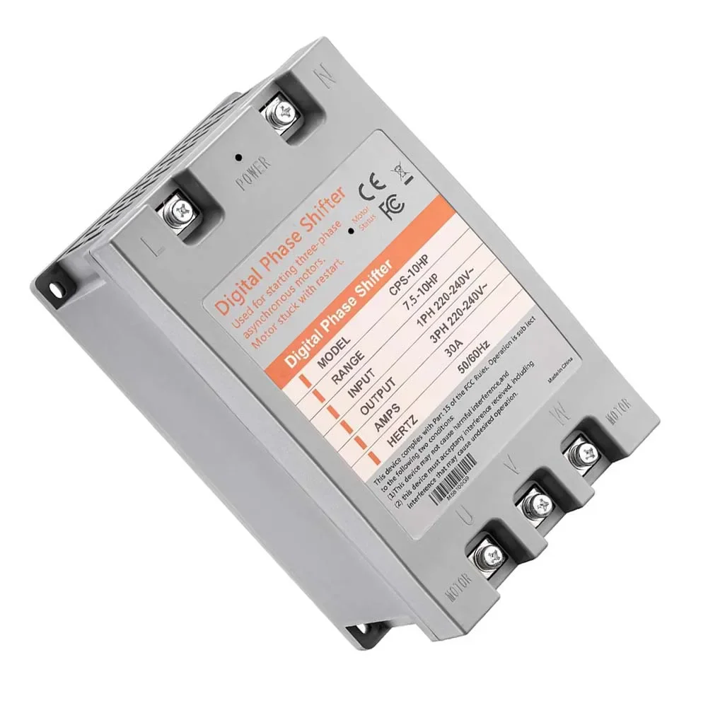 

Single to Three Phase Digital Converter 10HP 30A 220V for Motor Equipment Requiring Stable Three Phase Power Supply