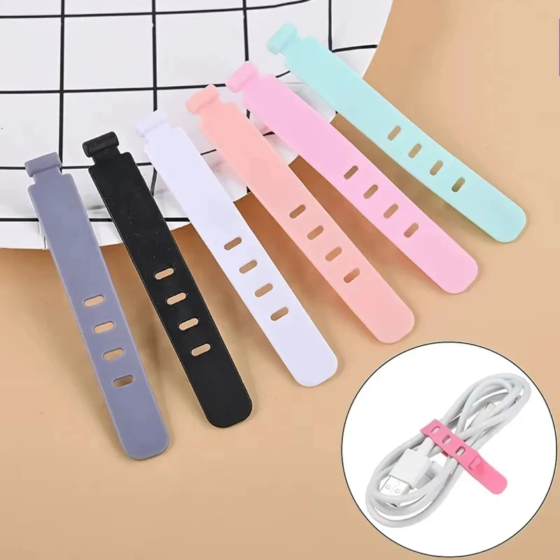 

4/8pcs Silicone Cable Winder Earphone Organizer Clip Phone Charging Wire Cord Management Buckle Straps Line Storge Clip Holder