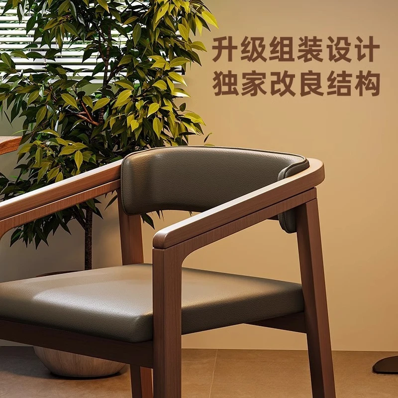 Household dining chair new Chinese restaurant dining table stool backrest tea table master chair