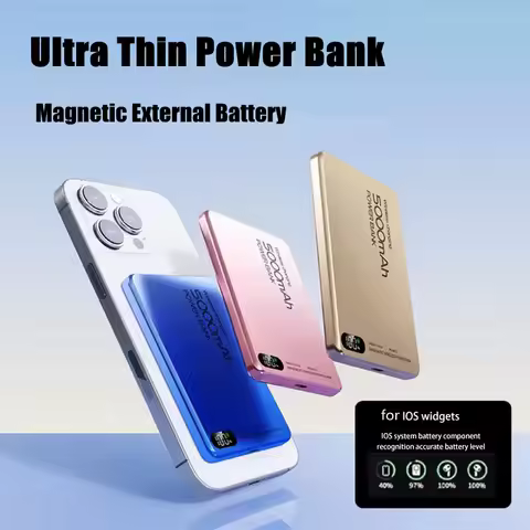 Magnetic Wireless Power Bank Qi2 Alloy Backup Battery PD20W Fast Charging For MagSafe External Battery Portable Charger