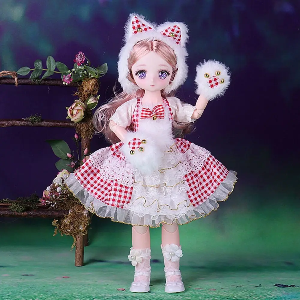 Pink Eyed 30cm Puppe mit Kleidung Prinzessin Stil Set mit Kleidung 1/6 Bjd Puppe Niedliche 1/6 30cm 3D Simulierte Scharnier Puppe Mädchen Spielzeug