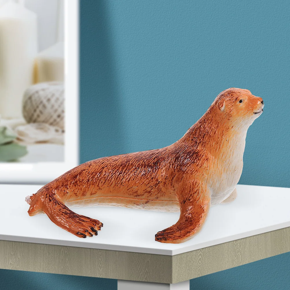 

2 Pcs Aquarium Décor Creative Simulation Sea Lion Decorations Fish Tank Figurines Realistic Cool Mini Resin Animal