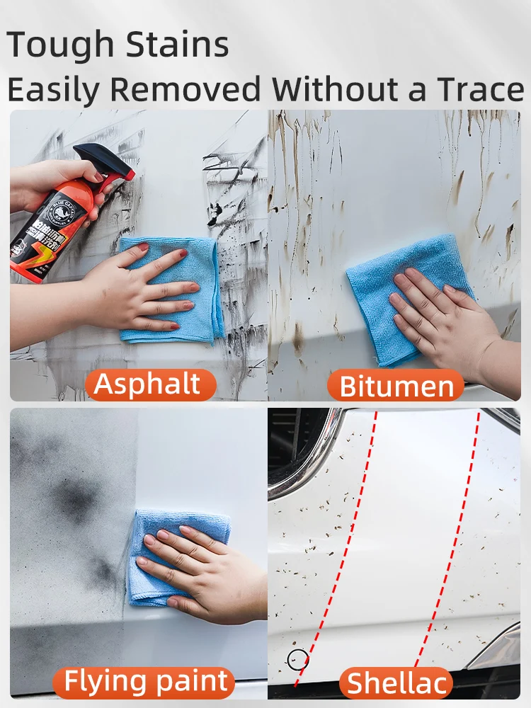 Bitumen and tar remover for cars, suitable for white vehicles, with strong stain removal and insect resin cleaning capabilities