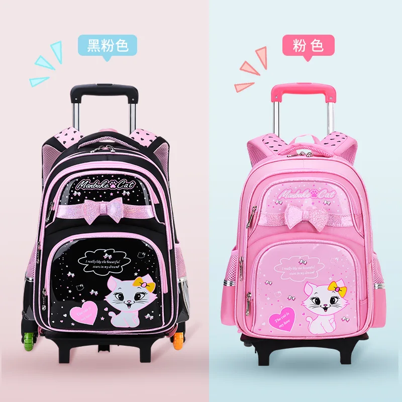 Primary school student trolley backpack girl large capacity children's dual-use load-reducing backpack