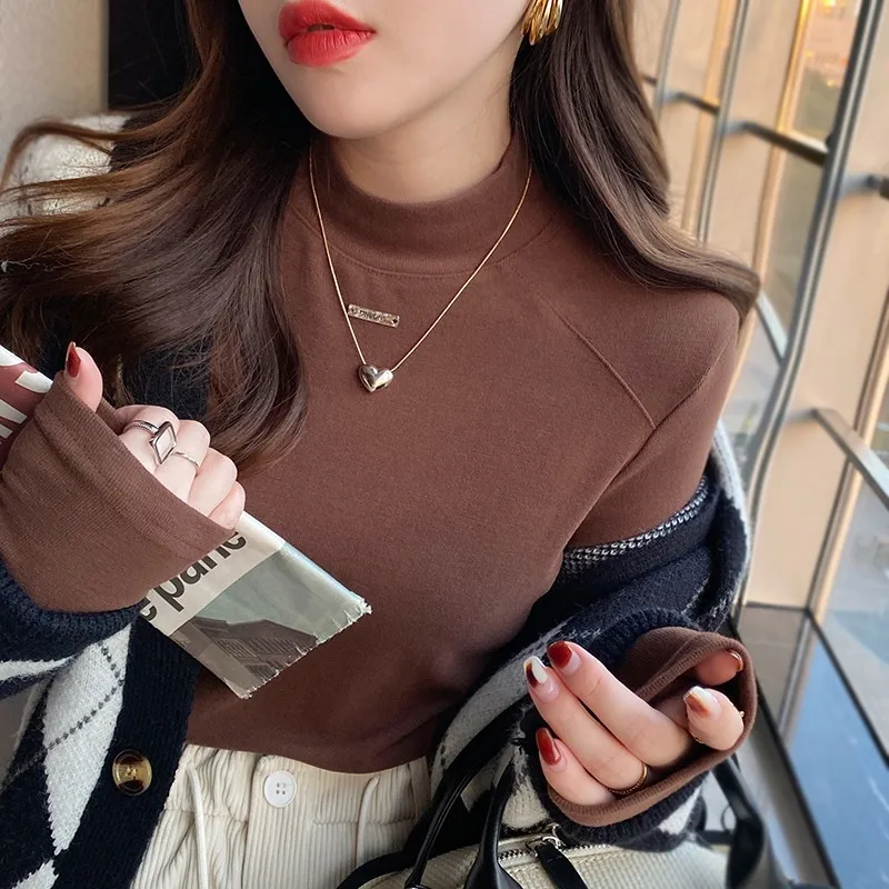High-End European Style Base Shirt Stand Collar Inner Wear T-Shirt New Arrival Premium Quality Women's Fashion from Guangzhou