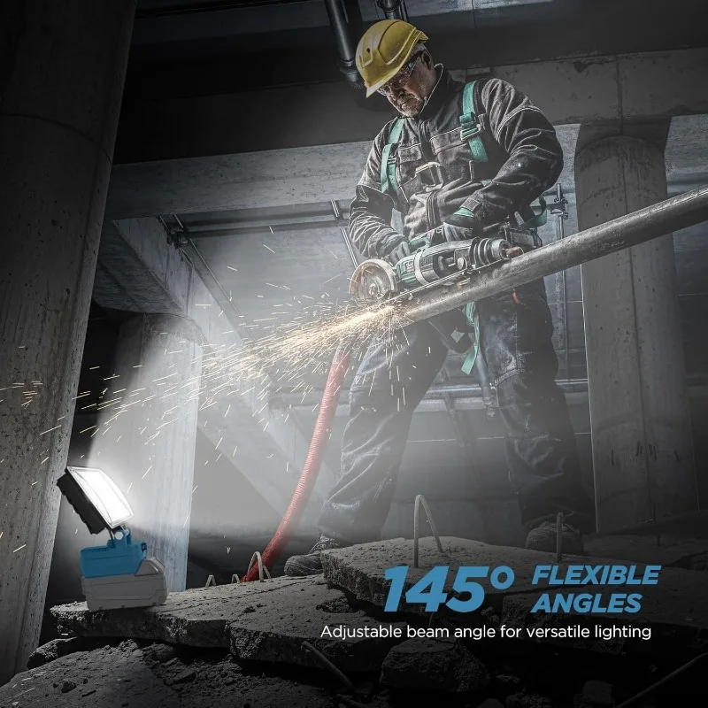 

Светодиодный рабочий фонарь для аккумулятора Makita 18 В, 12000 лм, беспроводной фонарь с 2 USB-портами для зарядки, портативный прожектор, фонарик (без батареи)