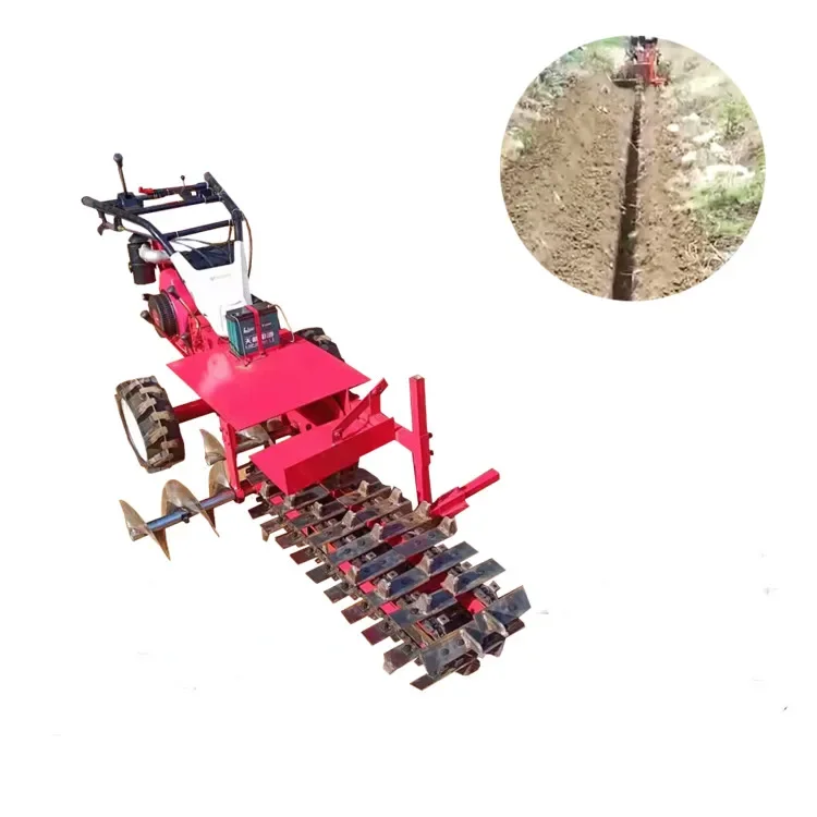 Self Propelled Chain Ditcher Trencher small manual mining ditching machine