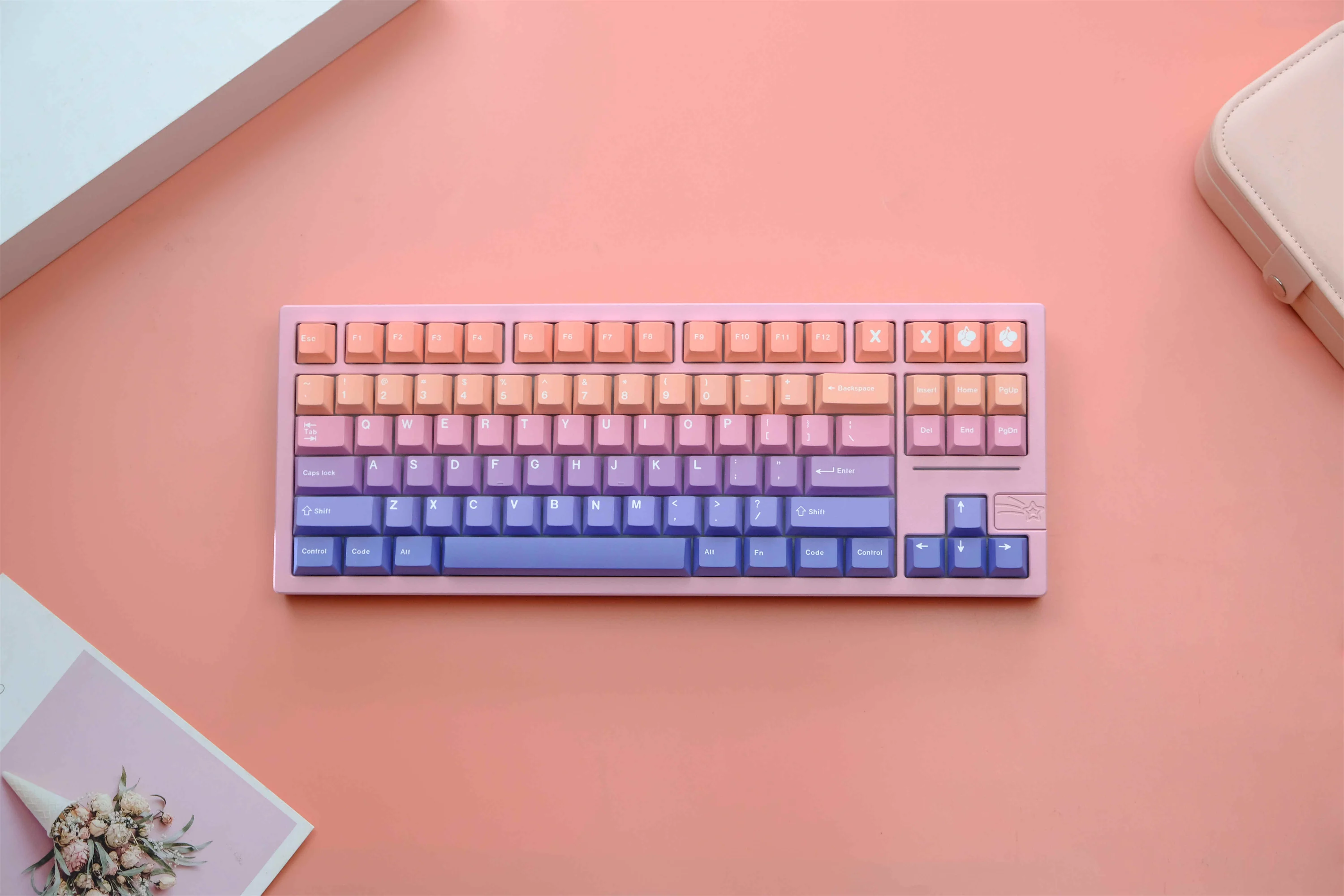 Dreamland Gradient Keycaps 130 Keys PBT Material Cherry Profile Keycap DYE-SUB For MX Switch Wooting Mechanical Keyboard Keycaps