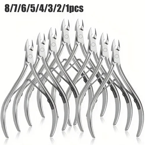 Imagen 1 del producto Tijeras cortaúñas de acero inoxidable, Kit de cuidado de uñas, Kit removedor de piel muerta, exfoliante de uñas, piel muerta profesional, 8/5/2/1 ud.