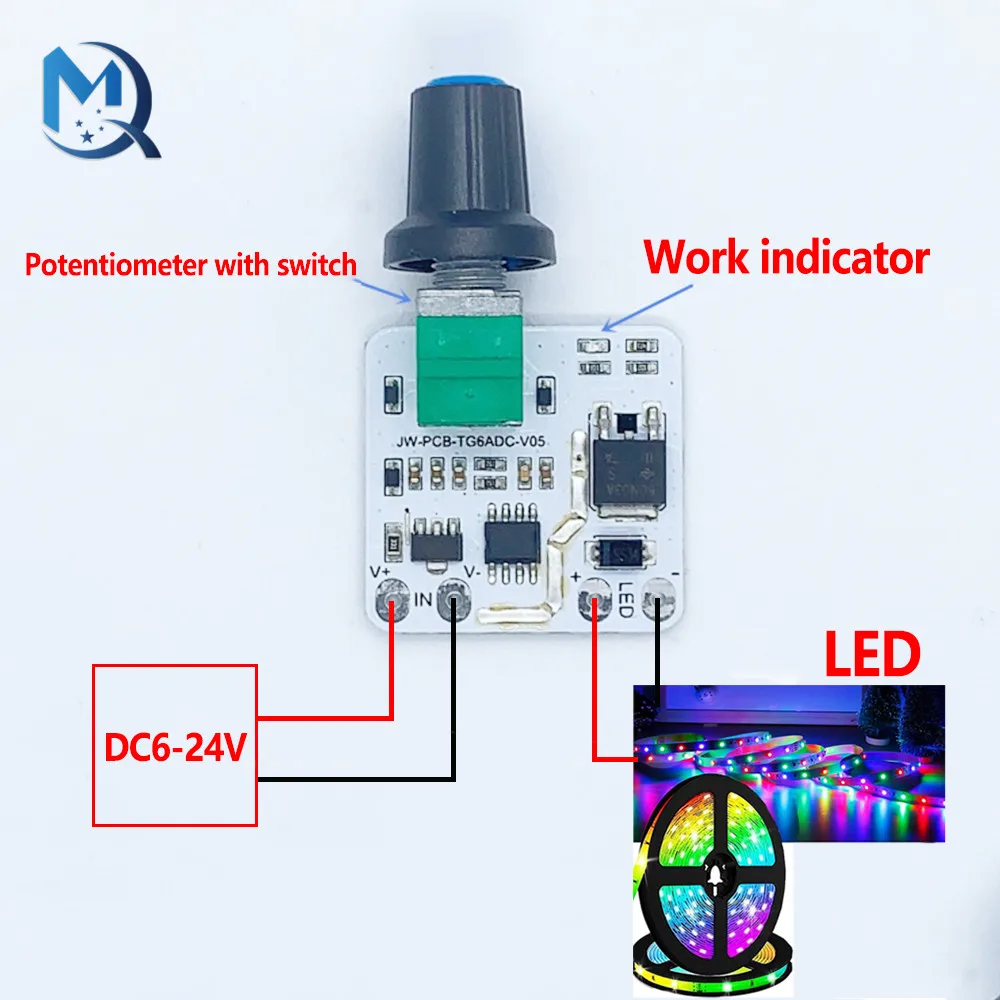 LED Constant Voltage Dimmer Module Light Strip With Switch Board Brightness Adjustment Advertising Word Light Box No Flicker 12V