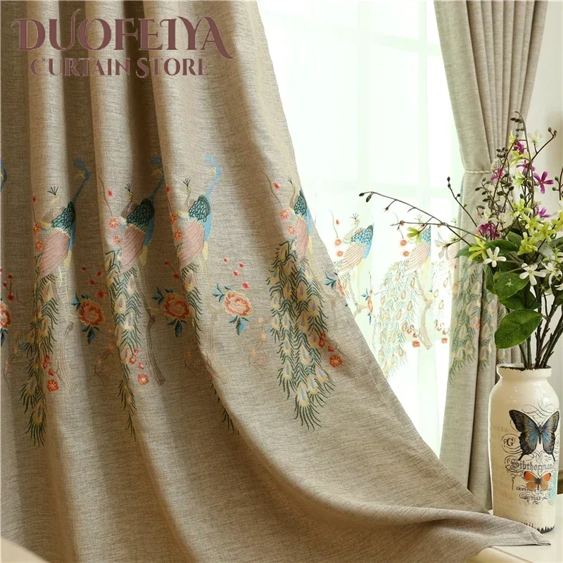 

Luxury Custom Modern Curtain For Bedroom Chinese Characteristics Embroidered High Quality Shade Curtains For Living Room