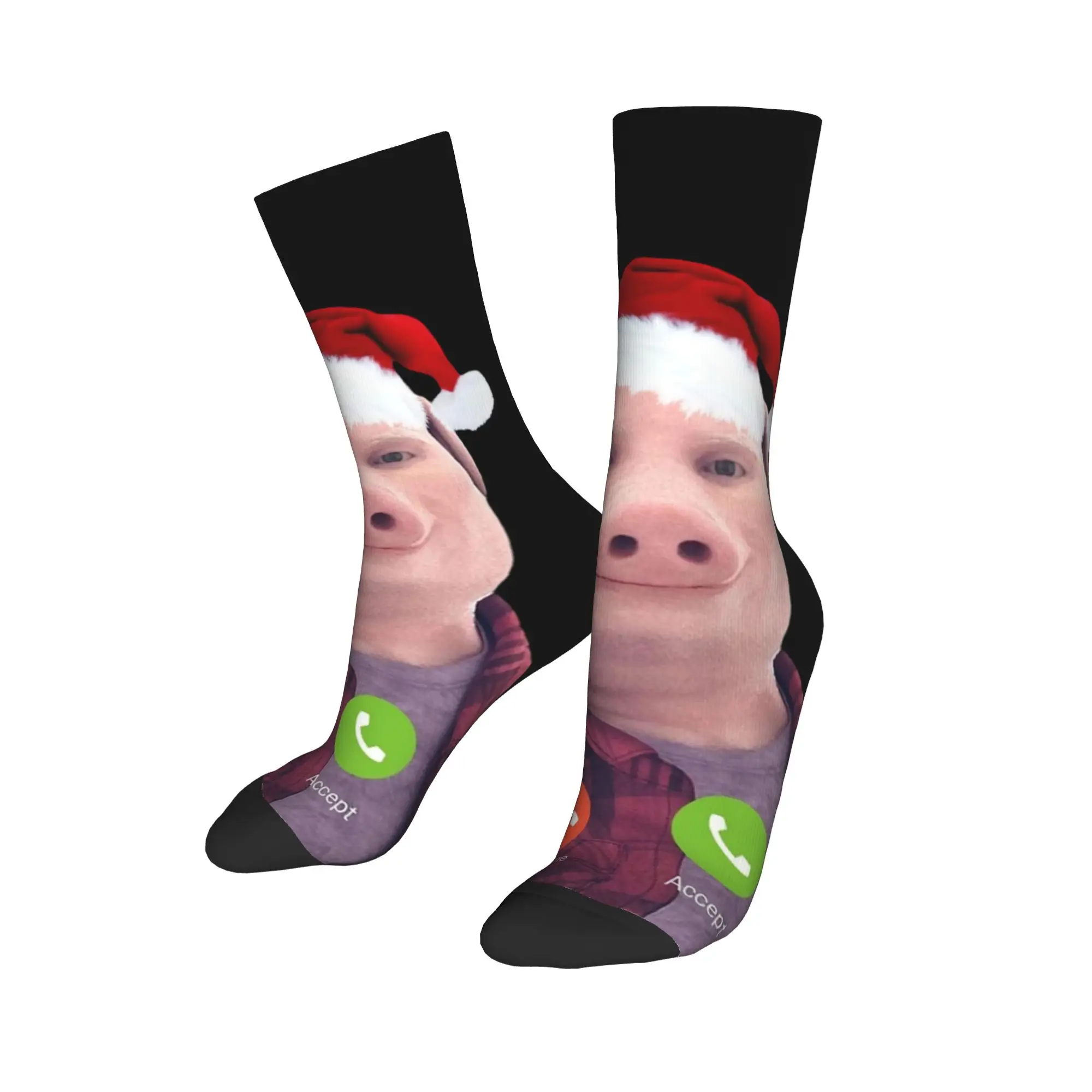 New Male Men Socks Harajuku John Pork Holidays Christmas Sock Polyester  High Quality Women's Socks Spring Summer Autumn Winter