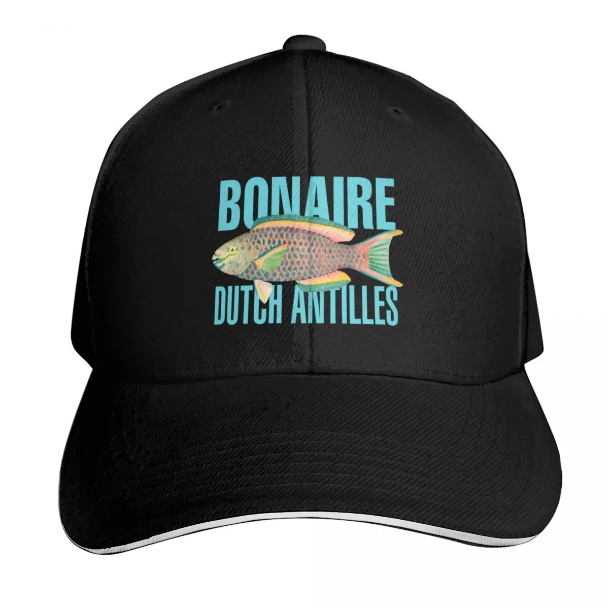 Bonaire Dutch Antilles Vintage Parrot Fish Design Baseball Cap Men Women Casual Summer Sport Sun Cap