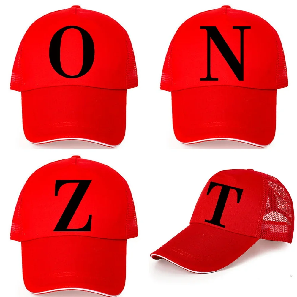 Men's Baseball Cap Black Letter Print Hat Summer Outdoor Sports Sun Hat Fashion Peaked Cap Ladies Breathable Sunscreen Mesh Cap