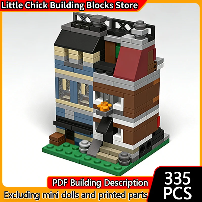 

City Street View Model MOC Building Bricks Small Town Pet Shop Modular Technology Children Holiday Gifts Assemble Toys Suit