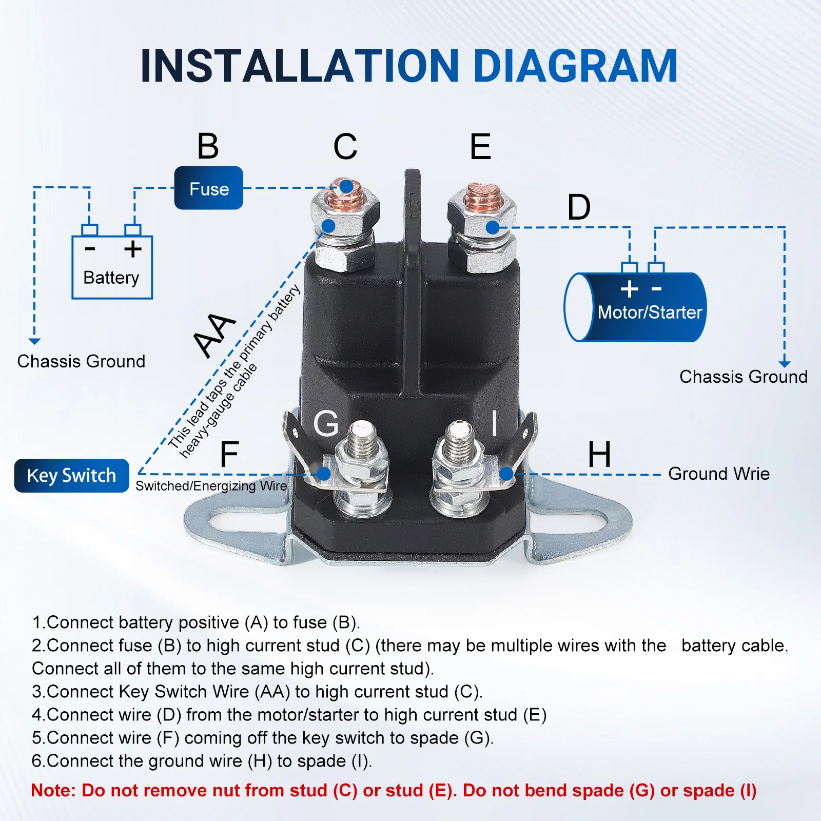 12V Starter Solenoid Relay OE 117-1197 4 Terminals Lawn Mower Ignition Solenoid Switch Replacement for Toro Garden Machinery`